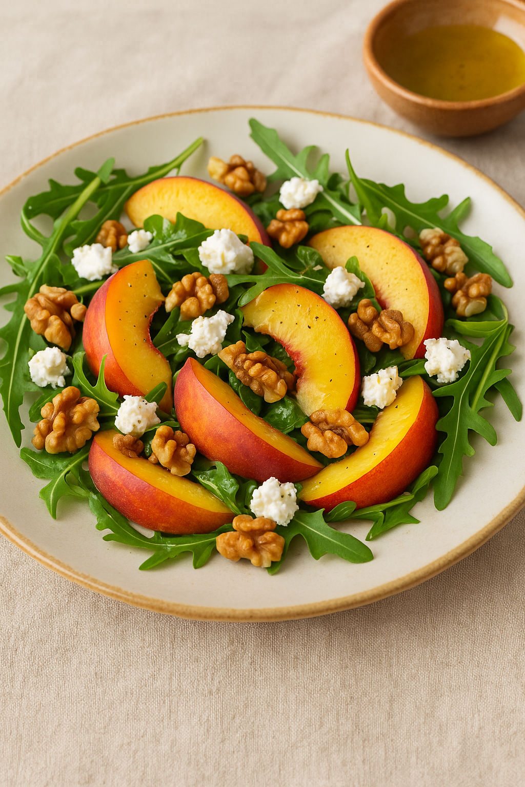 🥗 Letnja salata sa breskvama, rukolom i orasima – lagana čarolija na tanjiru!
